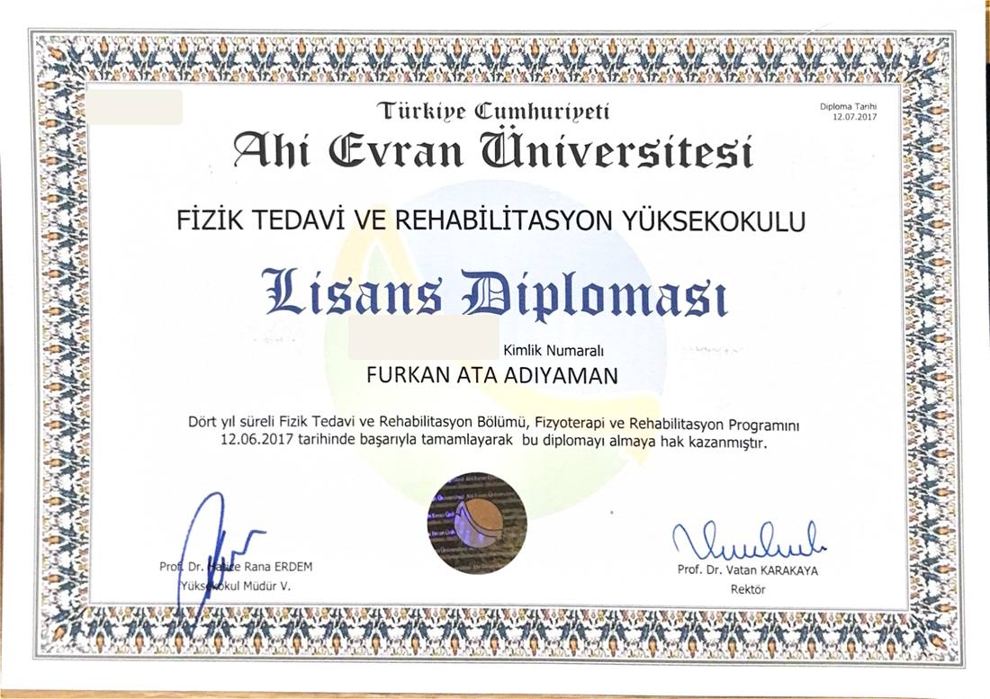 Ahi Evran Üniversitesi — Lisans Diploması